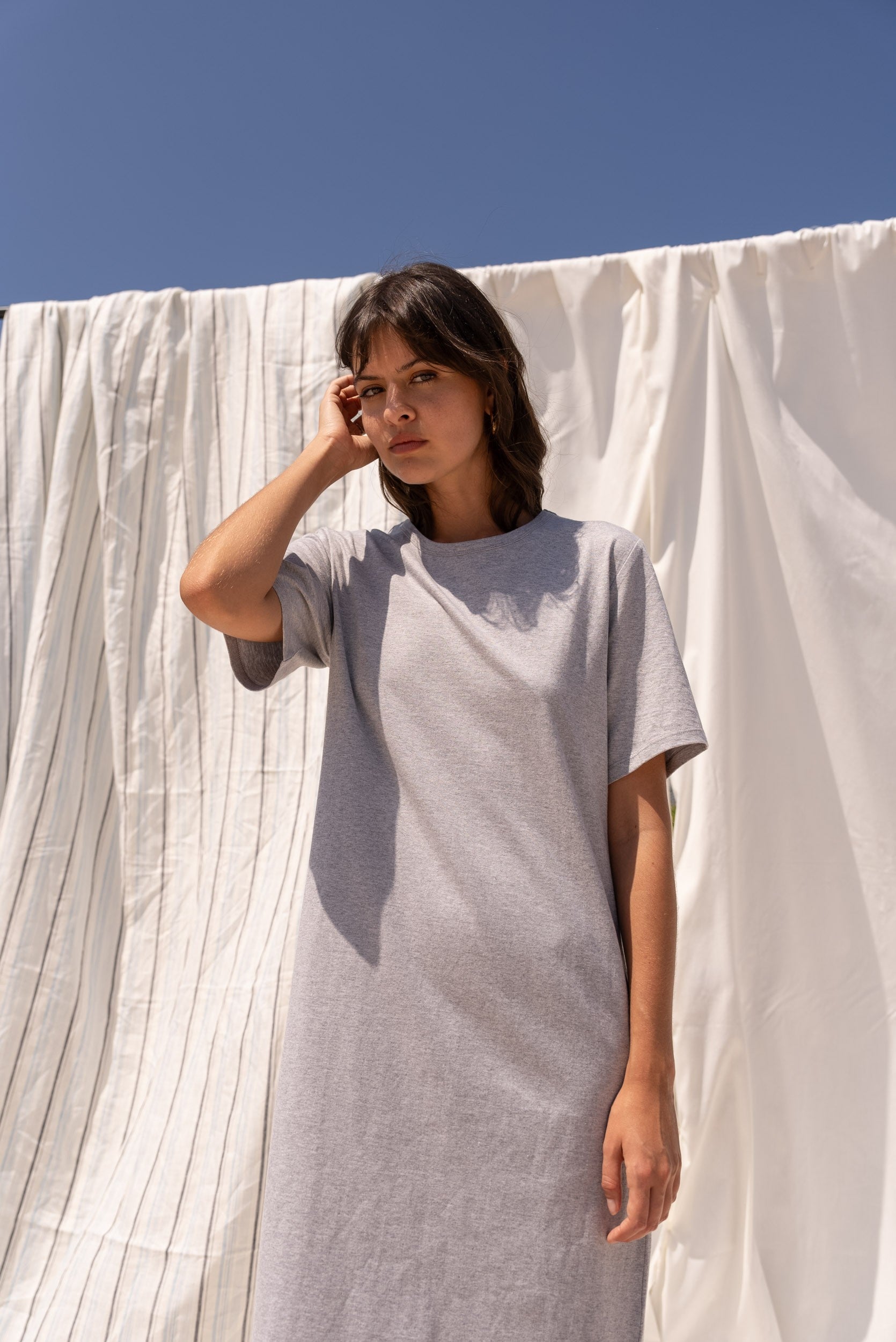 MELLOW MIDI DRESS pebble
