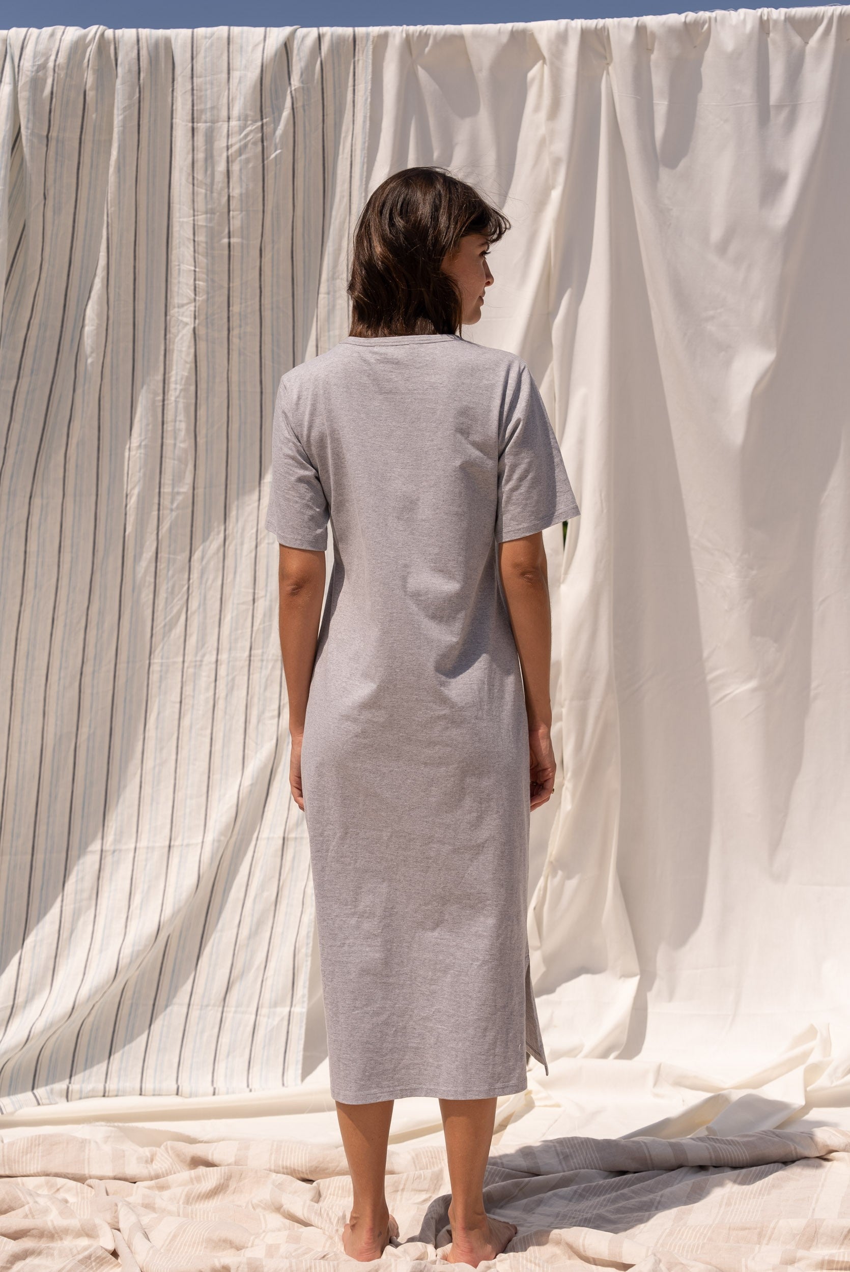 MELLOW MIDI DRESS pebble