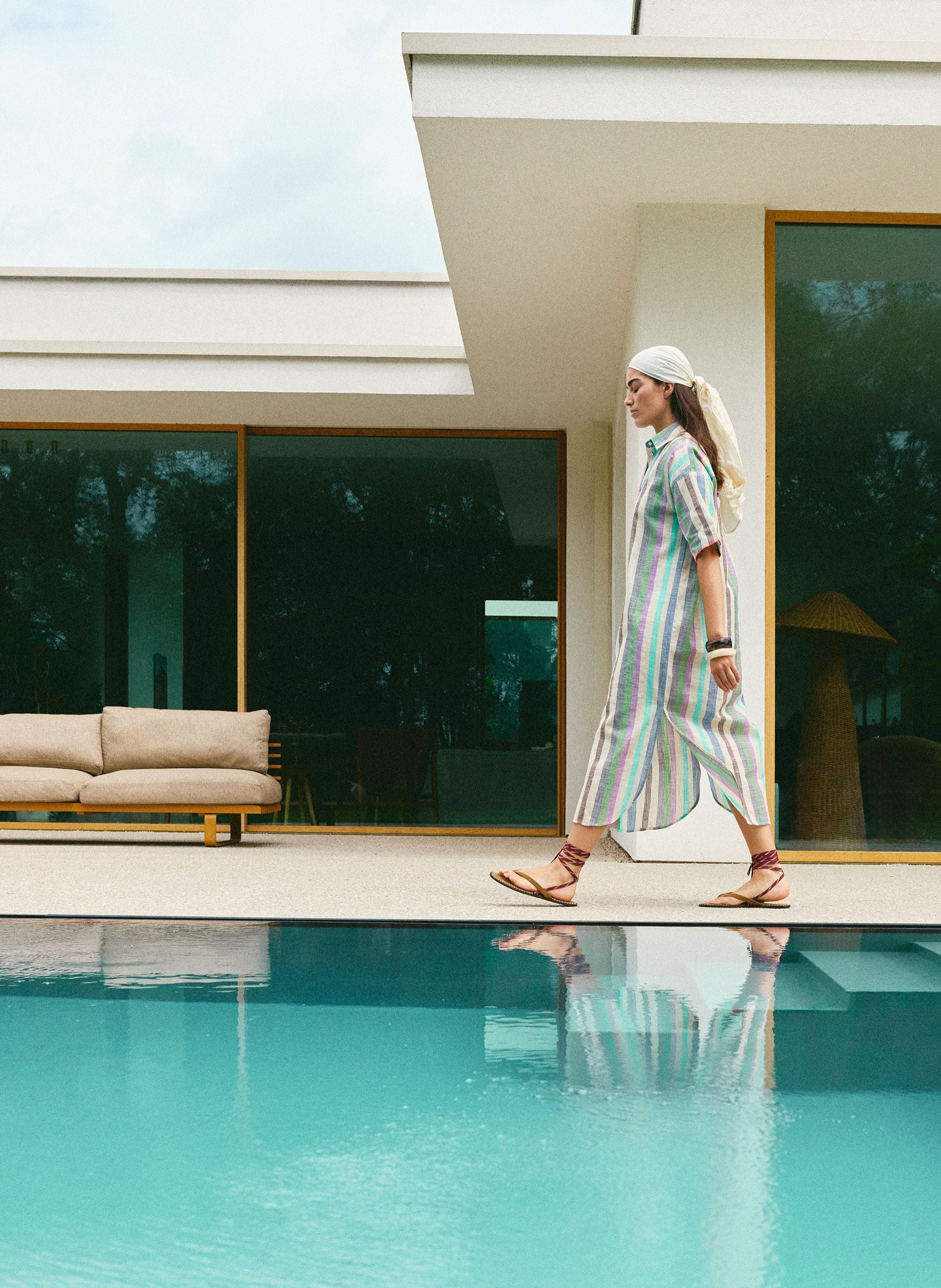 ROBE MIDI IFAYA bleu