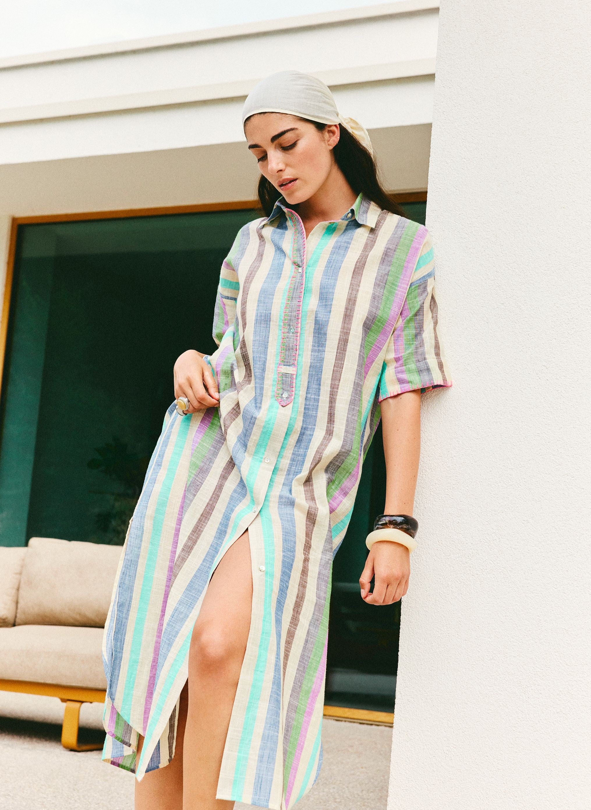 ROBE MIDI IFAYA bleu