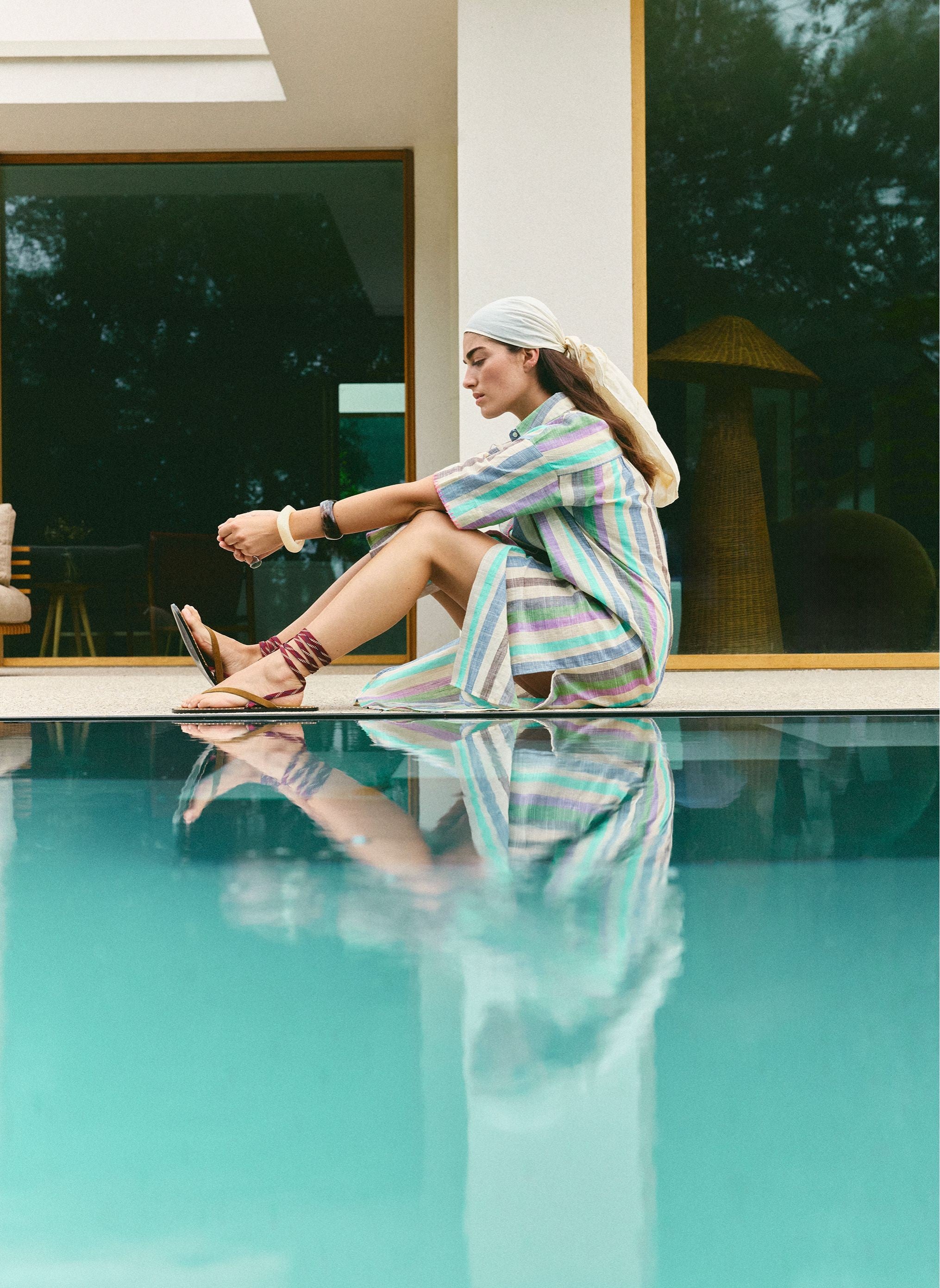 ROBE MIDI IFAYA bleu