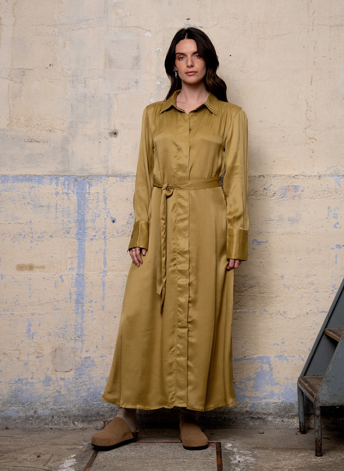 IMANE LONG DRESS olive