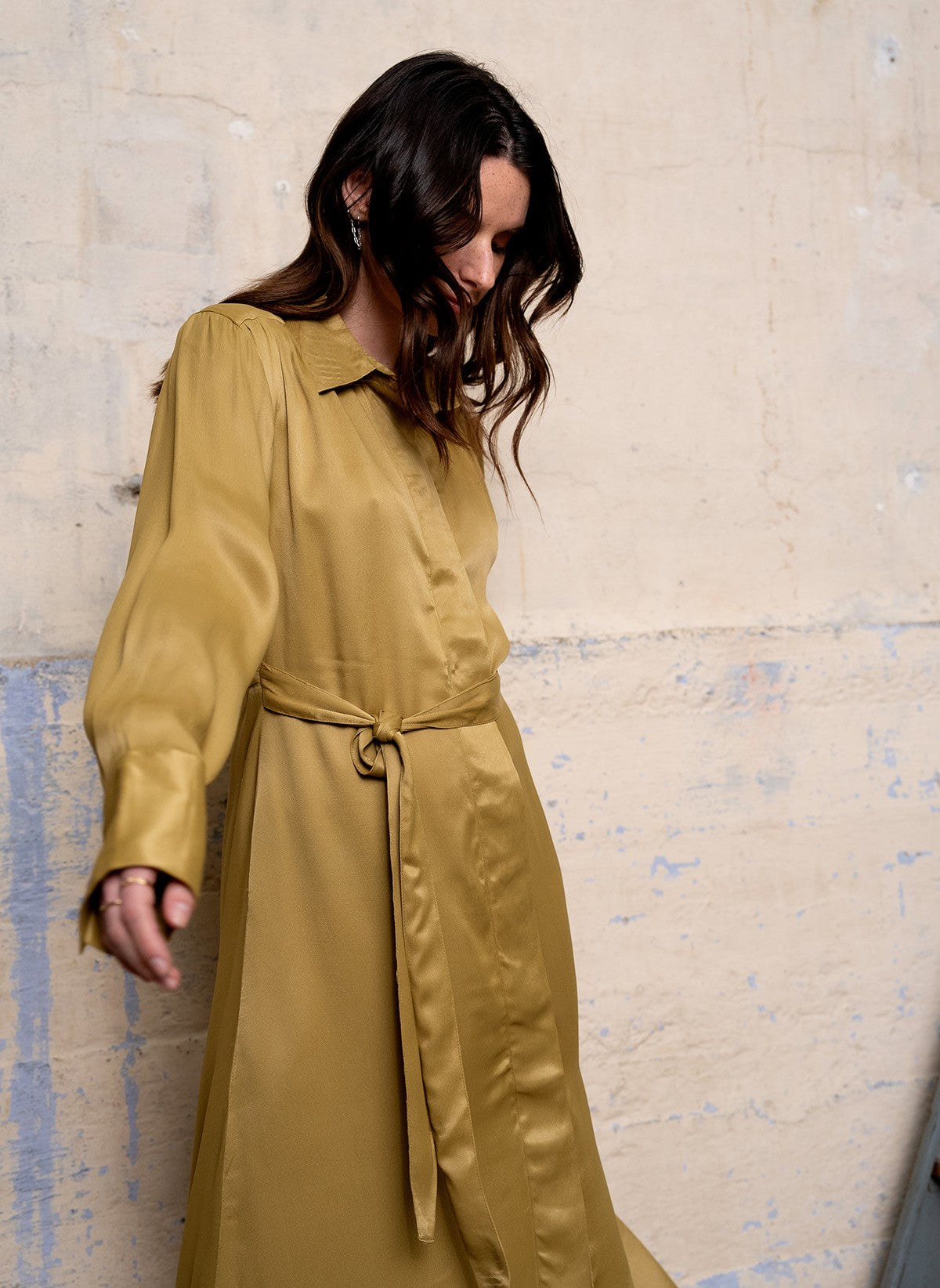 IMANE LONG DRESS olive