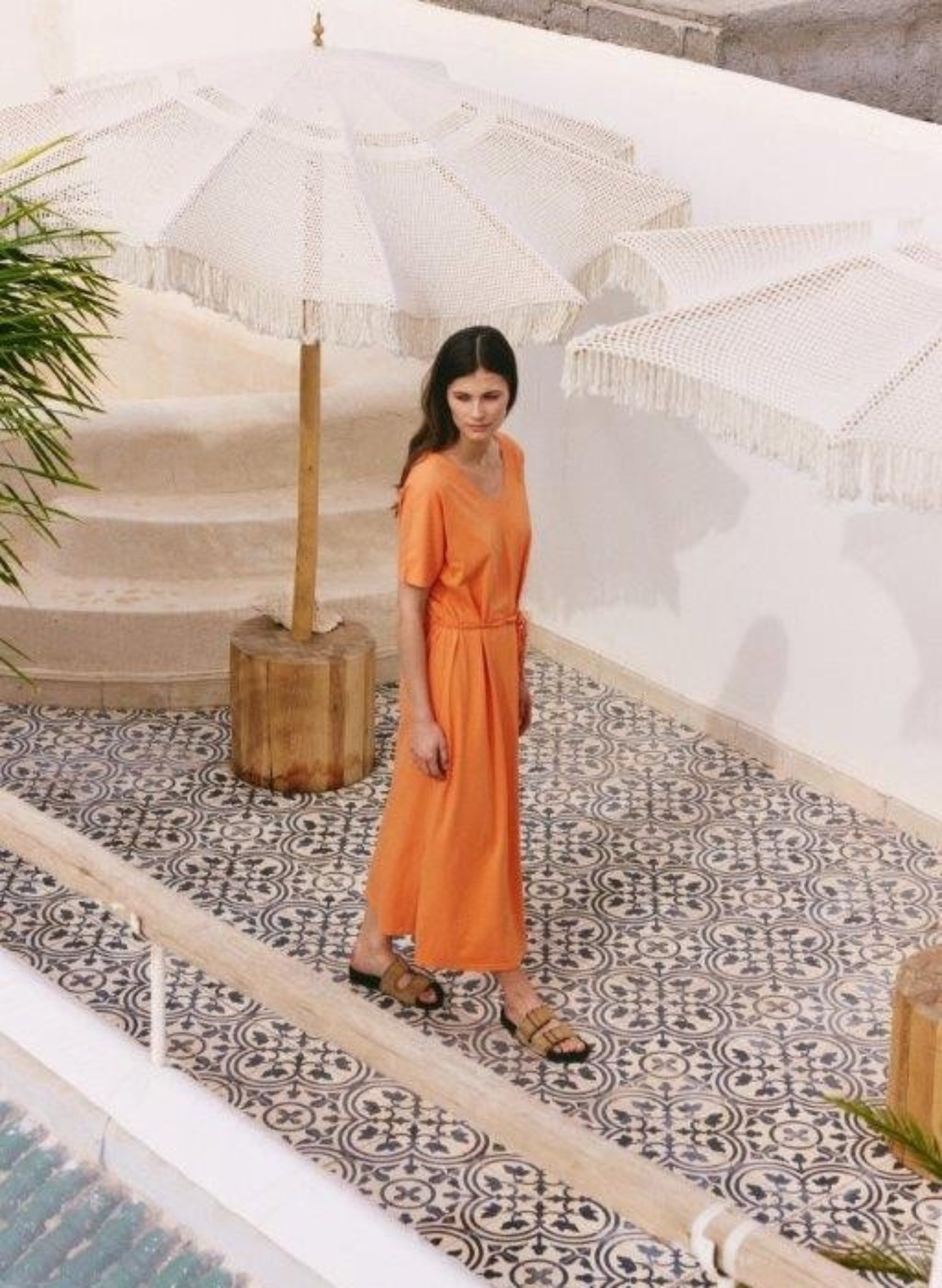 ROBE MIDI DJANA abricot