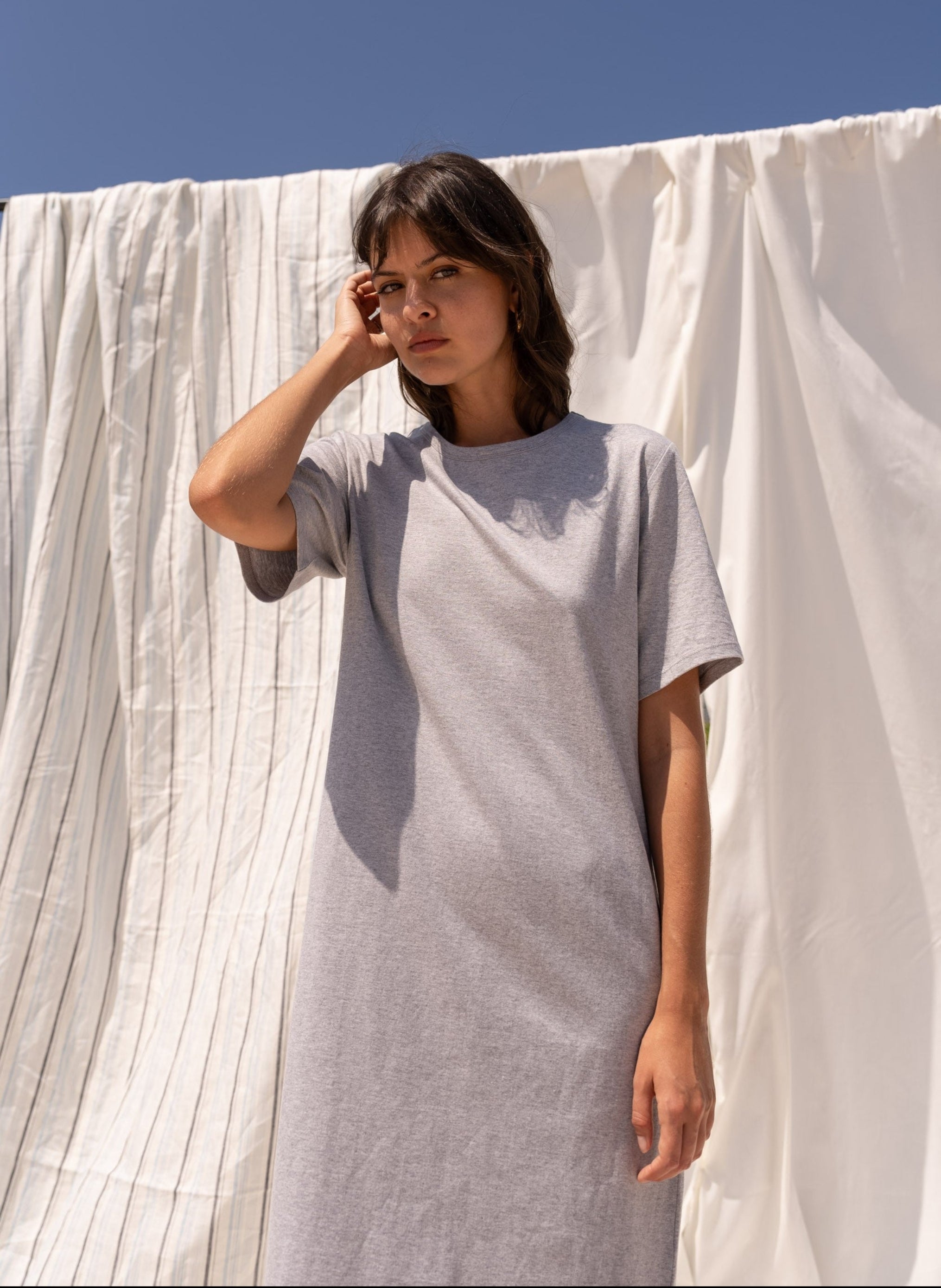 MELLOW MIDI DRESS pebble