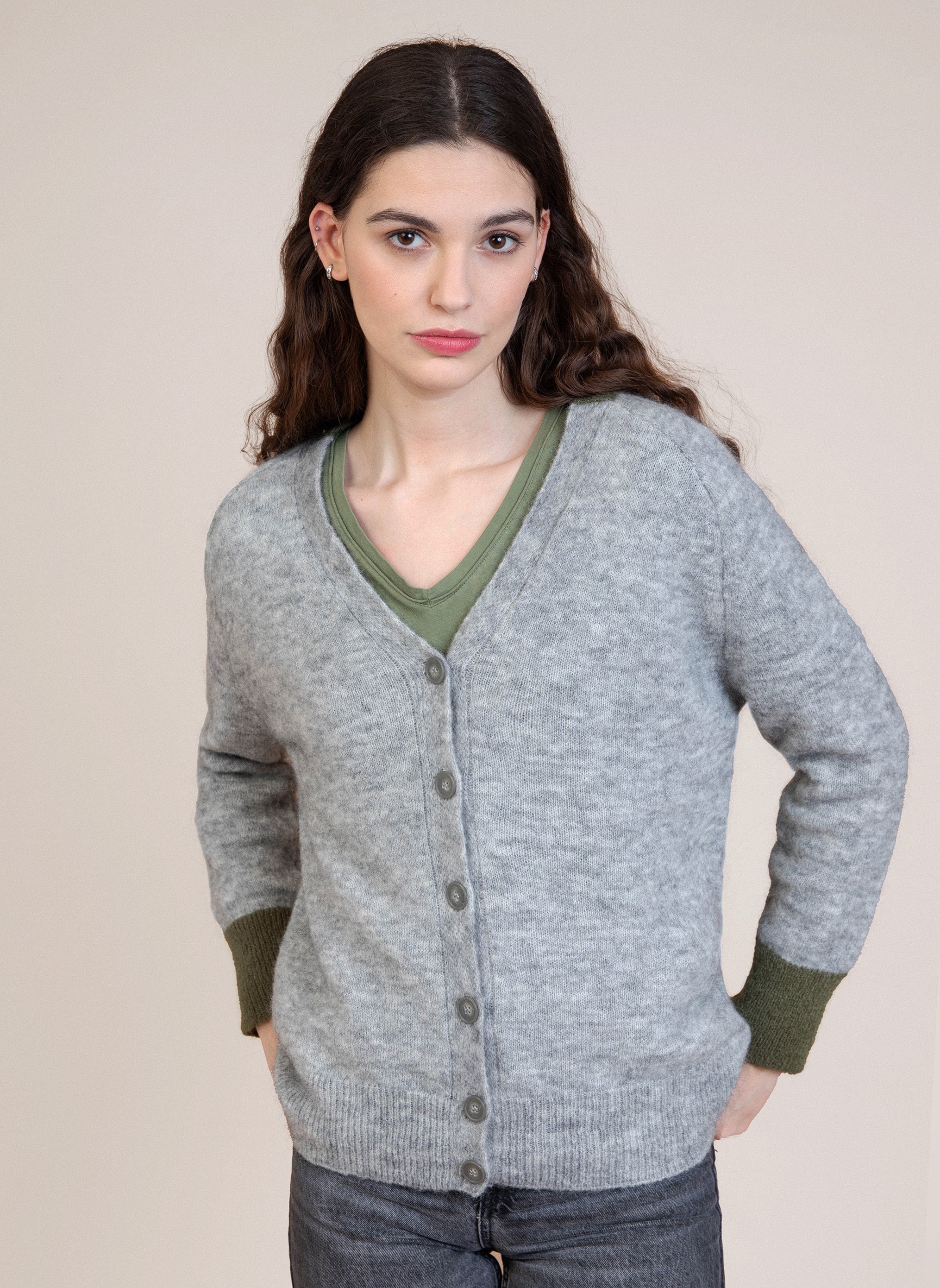 CARDIGAN BEBANY stone
