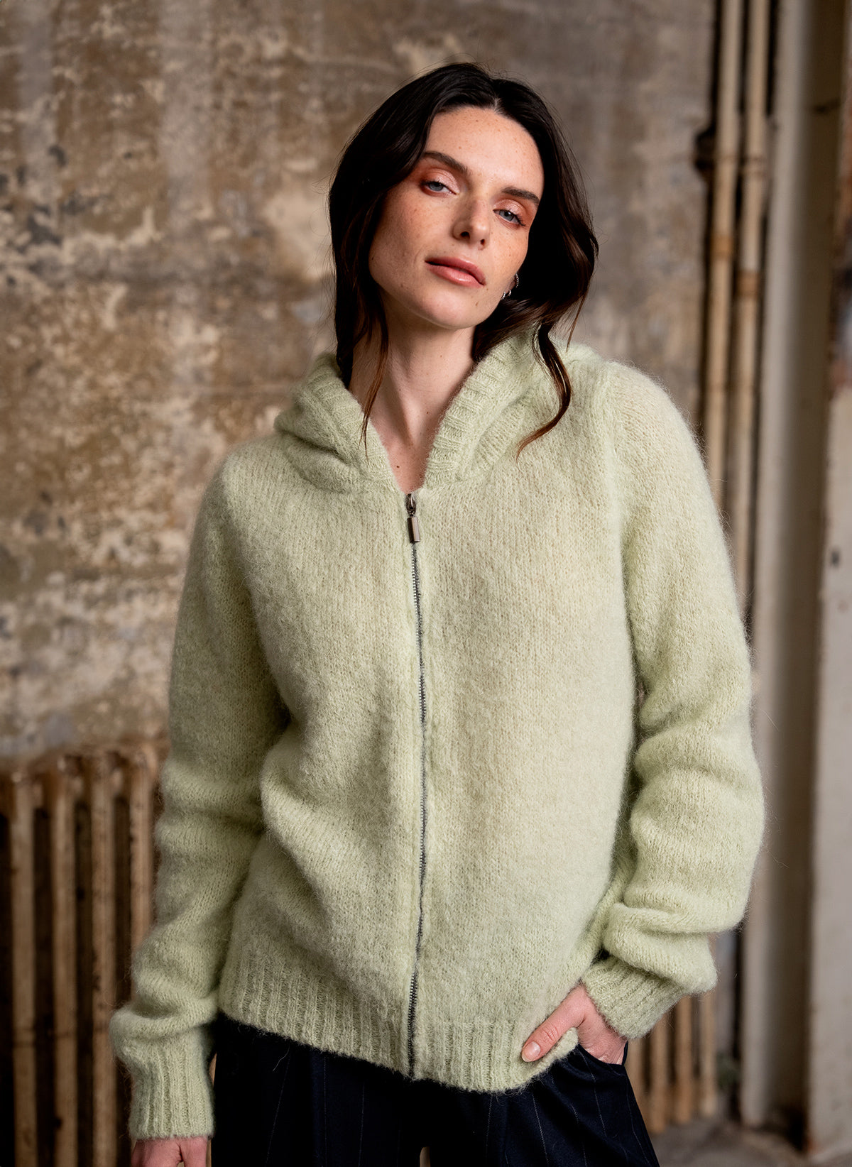 CARDIGAN LEBERLIN aquaverde
