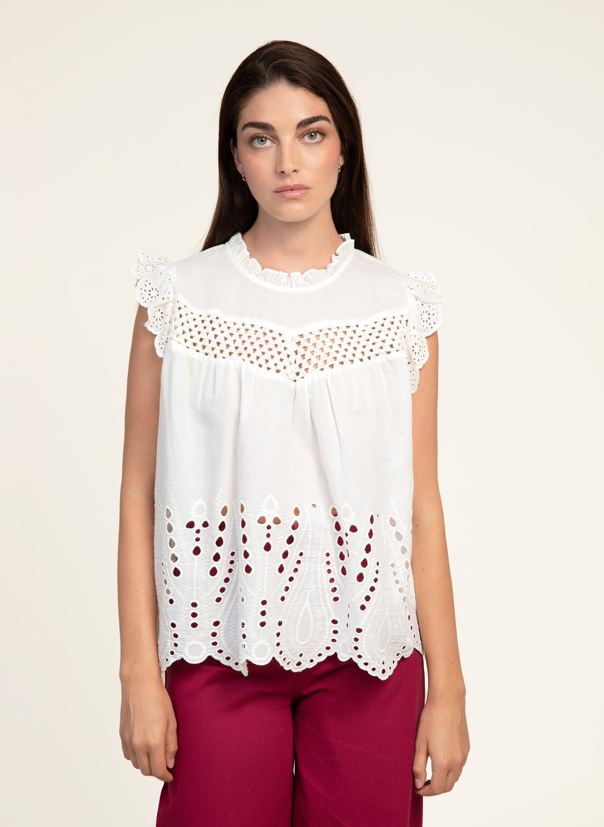 IBRINOU BLOUSE white