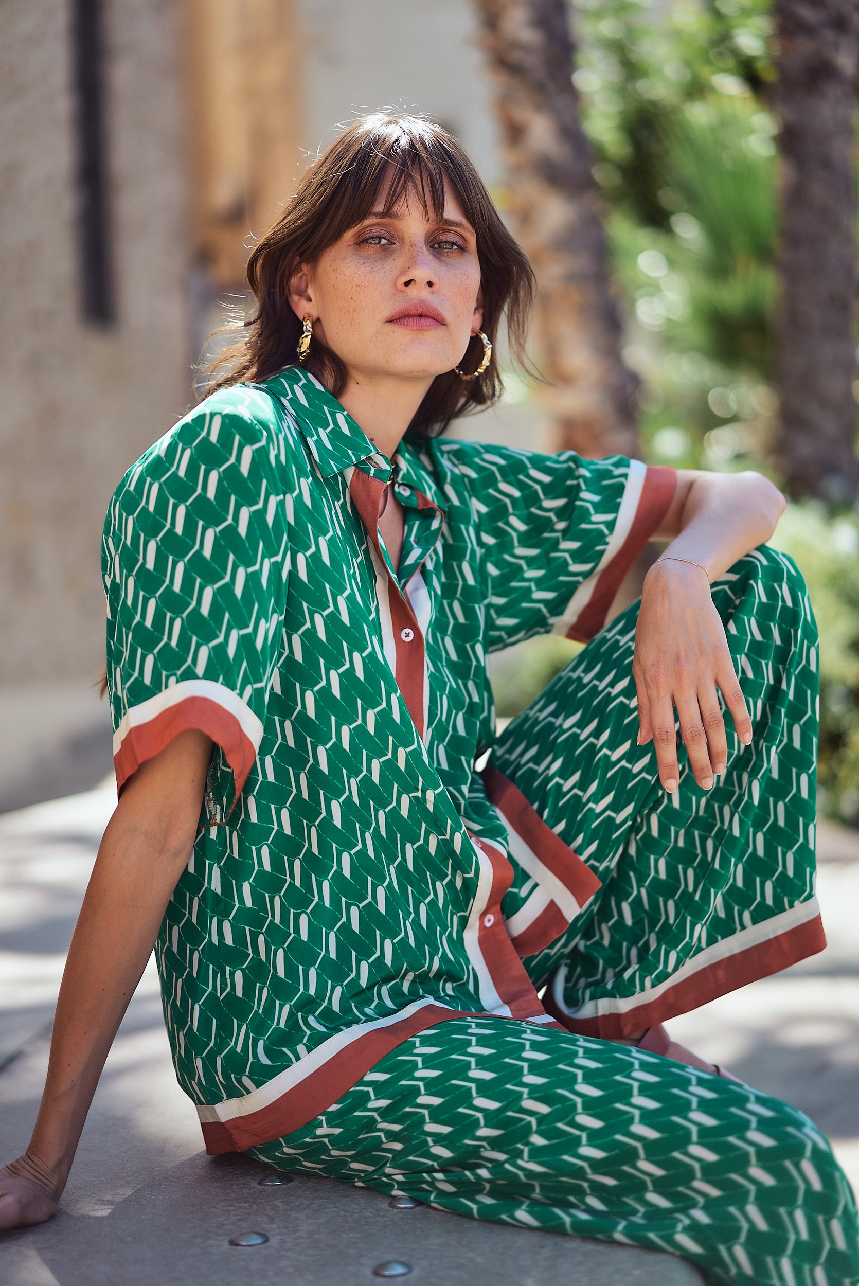 IRWIN BORDER lisboa green SHIRT