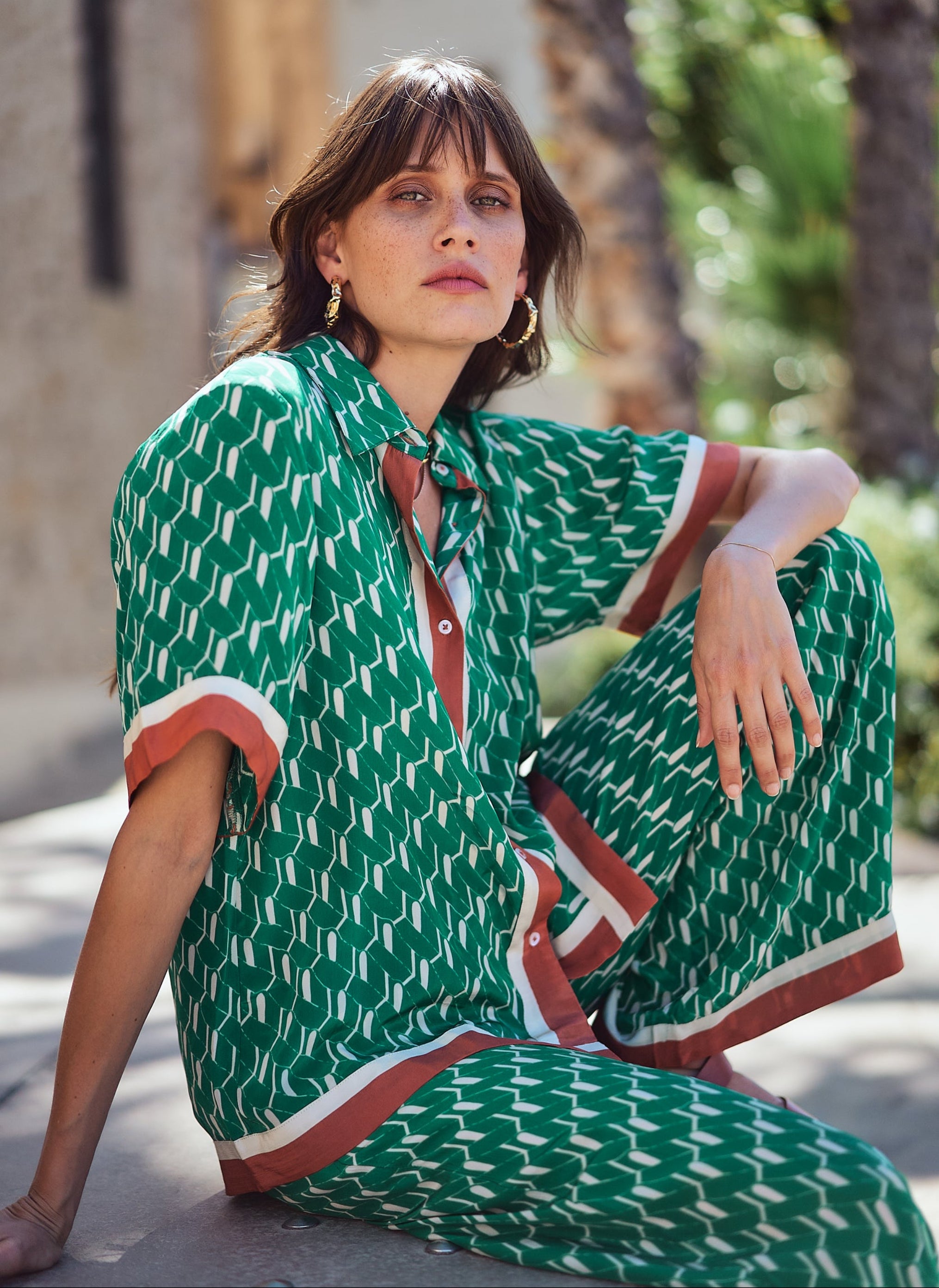 IRWIN BORDER lisboa green SHIRT